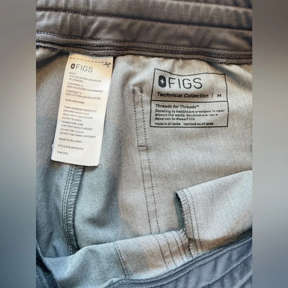 NWOT FIGS Technical Collection Zamora Jogger Scrub Pants Gray Aqua M - Picture 9 of 9